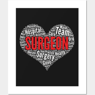 Surgeon Heart Shape Word Cloud Design product Posters and Art